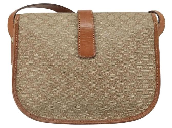 Céline Celine Vintage Macadam Canvas et Cuir Beige - vue 2