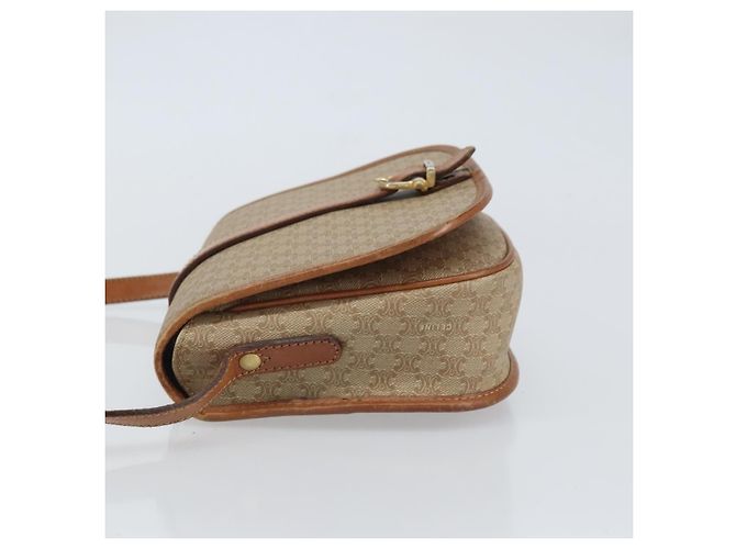Céline Celine Vintage Macadam Canvas et Cuir Beige - vue 4