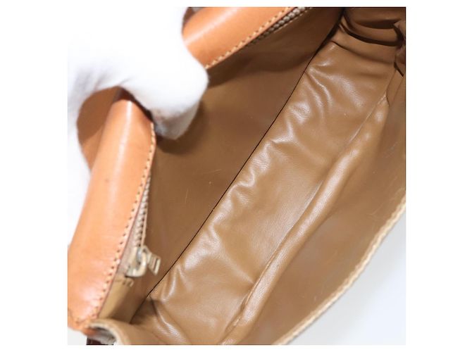 Céline Celine Vintage Macadam Canvas et Cuir Beige - vue 5