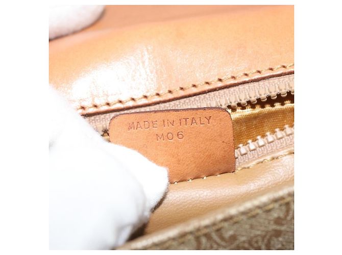 Céline Celine Vintage Macadam Canvas et Cuir Beige - vue 7