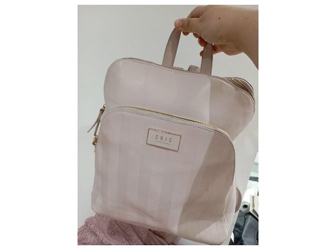 Autre Marque Helle Rosa Leder-Rucksack Pink - Ansicht 2