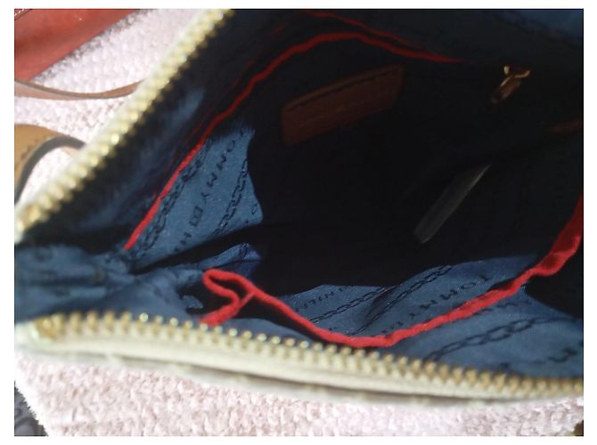 Borsa a Spalla Tommy Hilfiger Monogramma Beige e Pelle Marrone - vista 6