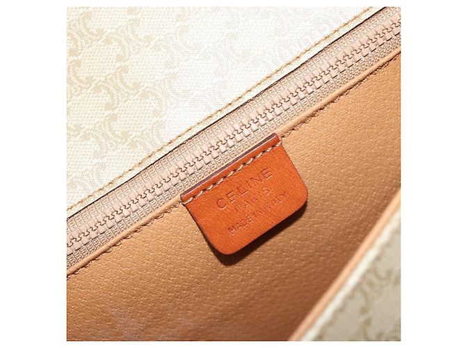 Céline Celine Vintage Macadam Tela e Pelle Beige - vista 6