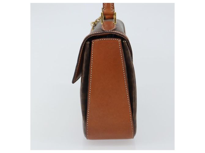 Céline Celine Vintage Umhängetasche aus beschichtetem Macadam-Canvas mittel Braun - Ansicht 3