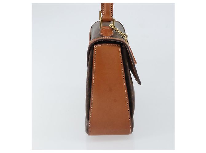 Céline Celine Vintage Umhängetasche aus beschichtetem Macadam-Canvas mittel Braun - Ansicht 4