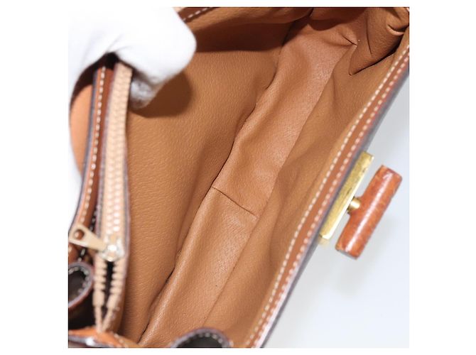 Céline Celine Vintage Umhängetasche aus beschichtetem Macadam-Canvas mittel Braun - Ansicht 5