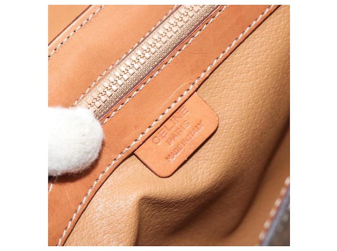 Céline Celine Vintage Umhängetasche aus beschichtetem Macadam-Canvas mittel Braun - Ansicht 7