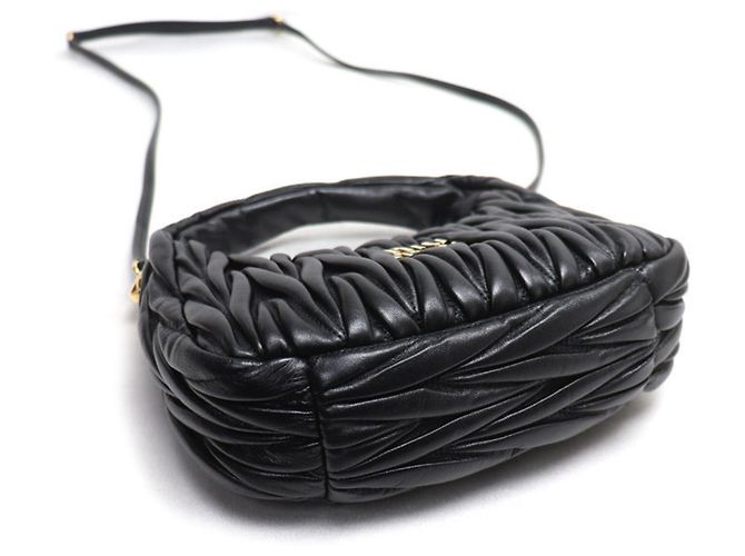 Borsa a spalla piccola Miu Wonder Matelassé in pelle Miu Miu Nero - vista 3