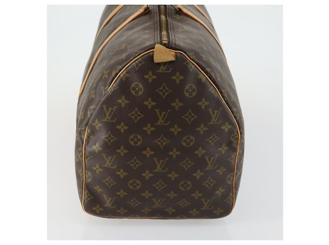 Borsa Keepall Louis Vuitton in tela Monogram 55 Marrone - vista 3