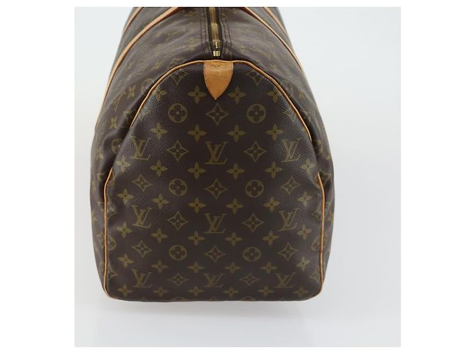 Borsa Keepall Louis Vuitton in tela Monogram 55 Marrone - vista 4