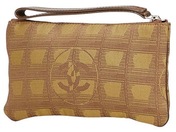 Timeless Bolso de lona y cuero de la nueva línea de viaje de Chanel Castaño Caqui - vista 2