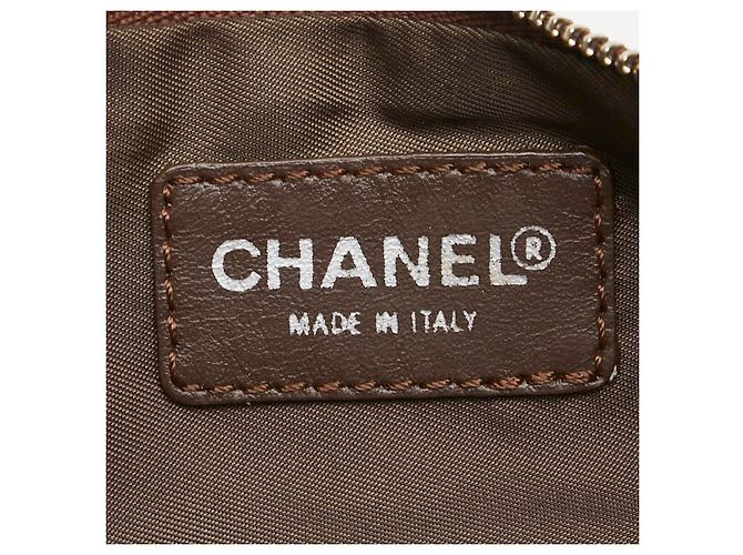 Timeless Bolso de lona y cuero de la nueva línea de viaje de Chanel Castaño Caqui - vista 7