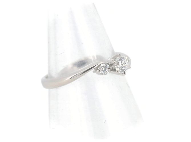 Autre Marque Anel de diamante Royal Asscher PT900 Prata - vista 3