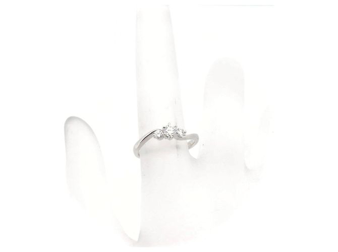 Autre Marque Anel de diamante Royal Asscher PT900 Prata - vista 7