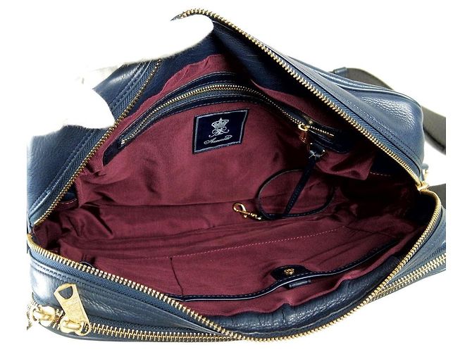 Autre Marque Borsa in pelle 2 in 1 ADMJ Blu Blu navy - vista 5