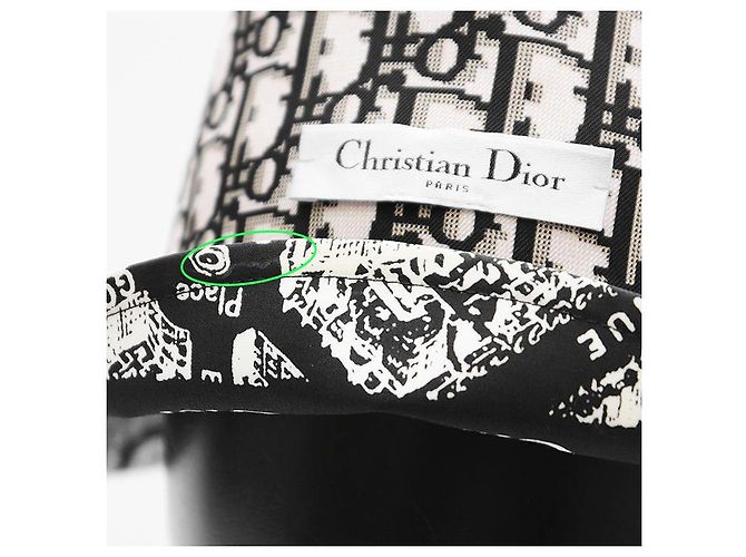Cappello bucket Oblique Trotter Christian Dior Nero Bianco Beige Arancione - vista 8
