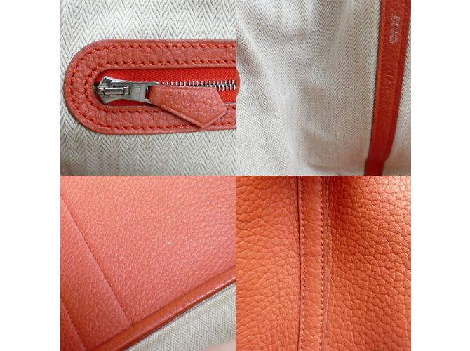 Borsa Hermès Garden 36 in rosso arancione - vista 7