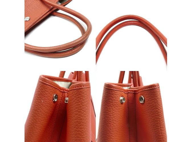 Borsa Hermès Garden 36 in rosso arancione - vista 8