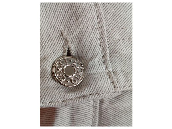 Jeans Gucci de Tiro Bajo Beige Crema Crudo - vista 10