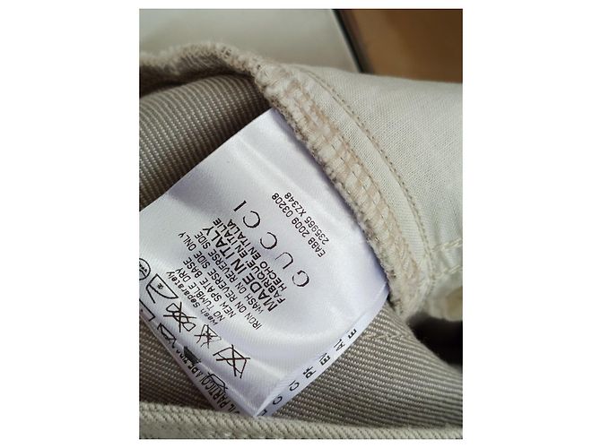 Jeans Gucci de Tiro Bajo Beige Crema Crudo - vista 13