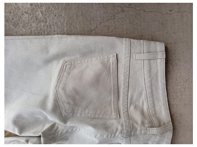 Jeans Gucci de Tiro Bajo Beige Crema Crudo - vista 7