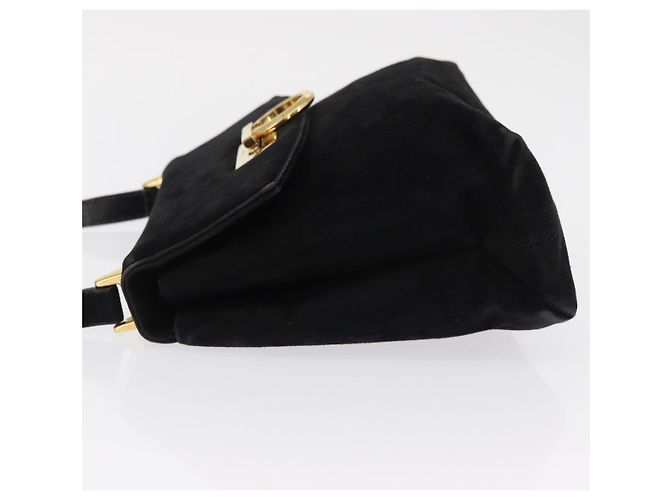 Salvatore Ferragamo Gancini Suede Nero - vista 4