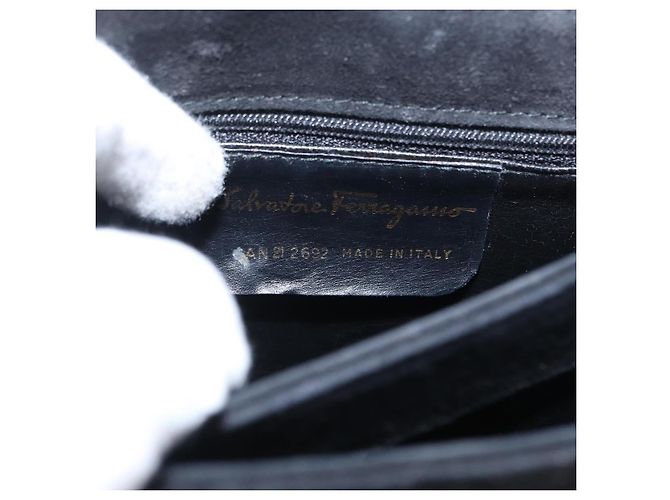 Salvatore Ferragamo Gancini Suede Nero - vista 6