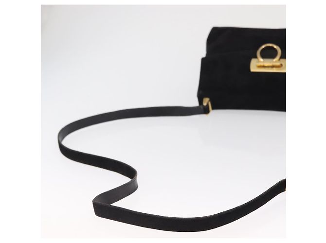 Salvatore Ferragamo Gancini Suede Nero - vista 7