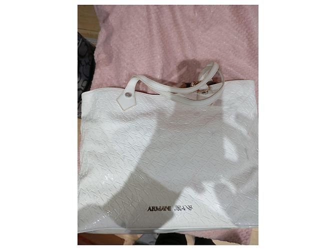 Borsa tote bianca in PVC testurizzato Armani Jeans Bianco - vista 2