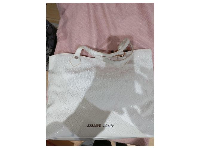 Borsa tote bianca in PVC testurizzato Armani Jeans Bianco - vista 4