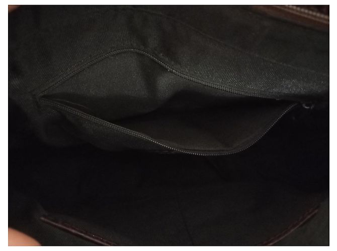 Etienne Aigner Bolsa de couro marrom com efeito crocodilo - vista 11