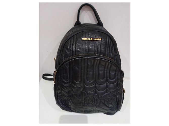 Michael Kors Quilted Black Leather Backpack - view 2