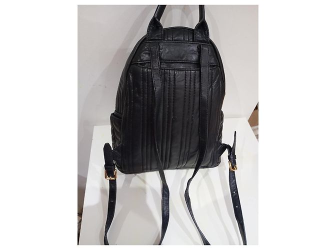 Michael Kors Quilted Black Leather Backpack - view 3