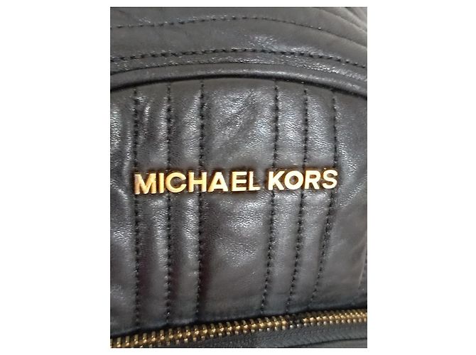Michael Kors Quilted Black Leather Backpack - view 6
