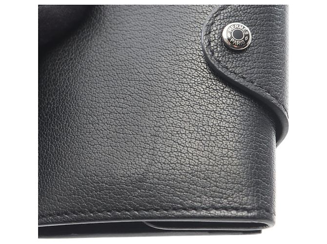 Hermès Iliad Compact Tri-fold Wallet Black - view 11