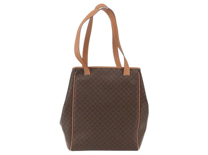 Céline Celine Vintage Macadam Schultertasche aus Canvas und Leder Braun - Ansicht 2