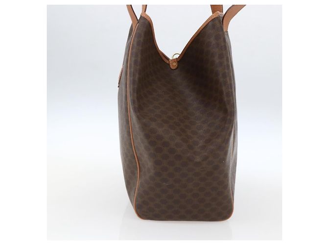 Céline Celine Vintage Macadam Schultertasche aus Canvas und Leder Braun - Ansicht 4