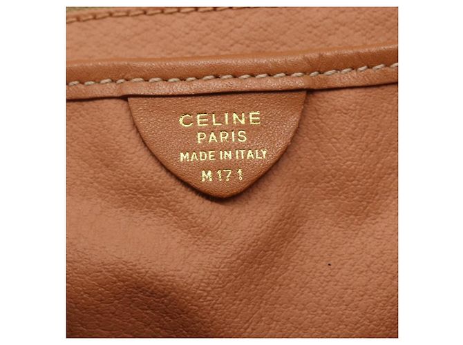 Céline Celine Vintage Macadam Schultertasche aus Canvas und Leder Braun - Ansicht 6