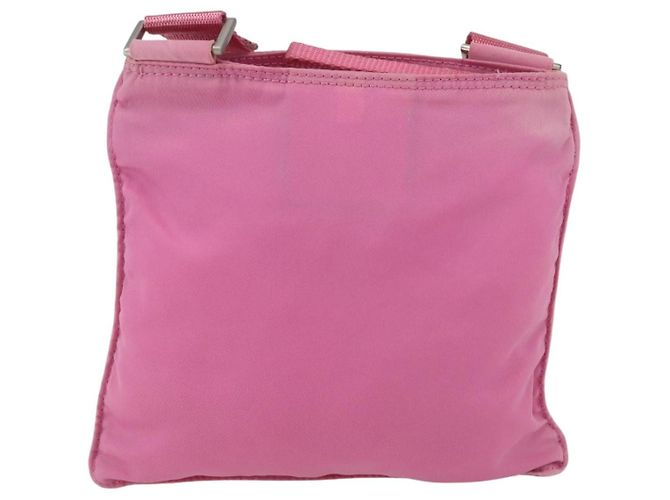 Prada Borsa a Tracolla Tessuto Medium con Tasca Anteriore Rosa - vista 2