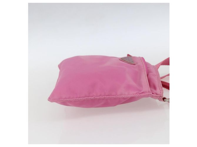 Prada Borsa a Tracolla Tessuto Medium con Tasca Anteriore Rosa - vista 4