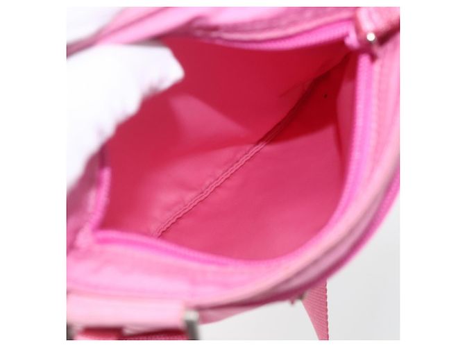 Prada Borsa a Tracolla Tessuto Medium con Tasca Anteriore Rosa - vista 5