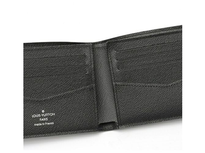 Slender Portafoglio bi-fold in pelle Taiga Louis Vuitton Nero - vista 4