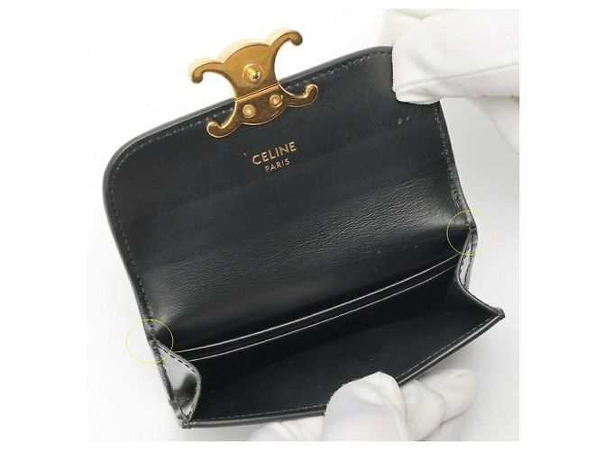 Edge Céline Monedero de cuero negro Celine - vista 6