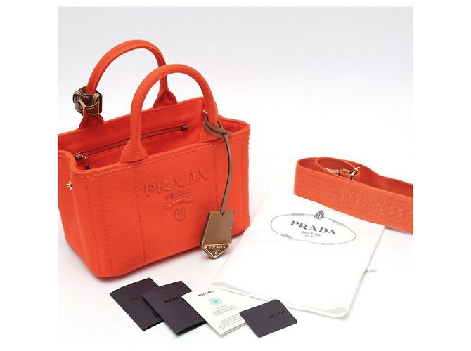 Tote Prada Jardinière Mini Handtasche Canapa Orange - Ansicht 8