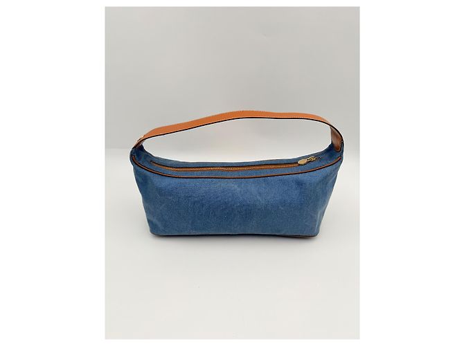 Autre Marque Borsa a spalla Borbonese in denim e pelle azzurro chiaro Blu chiaro - vista 4