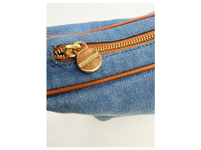 Autre Marque Borsa a spalla Borbonese in denim e pelle azzurro chiaro Blu chiaro - vista 5