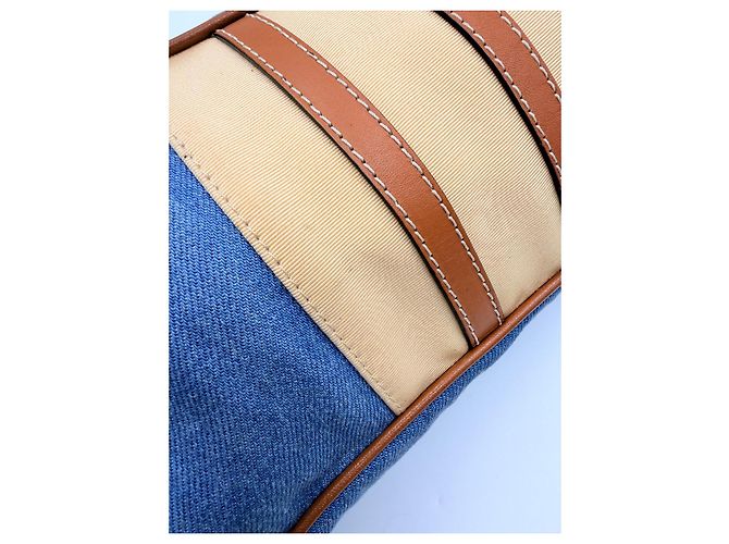 Autre Marque Borsa a spalla Borbonese in denim e pelle azzurro chiaro Blu chiaro - vista 6