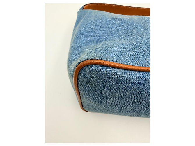 Autre Marque Borsa a spalla Borbonese in denim e pelle azzurro chiaro Blu chiaro - vista 8
