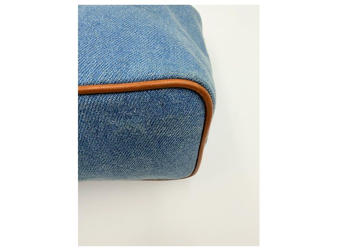 Autre Marque Borsa a spalla Borbonese in denim e pelle azzurro chiaro Blu chiaro - vista 9