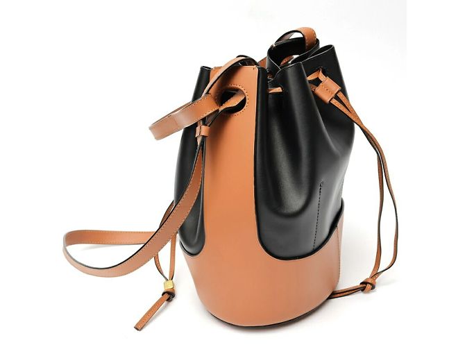 Borsa a Spalla Loewe Balloon Media Marrone Nero - vista 2